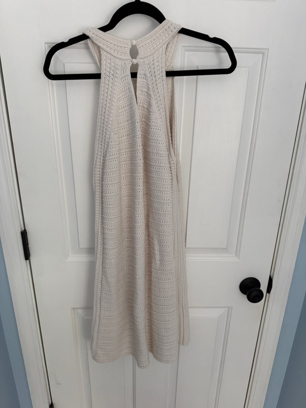 GAP Cream Crochet Halter A-Line Mini Dress - Picture 3 of 4